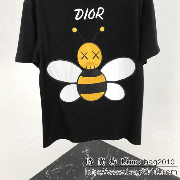 DIOR迪奧 19ss早春新款 kaws聯名系列 植絨小蜜蜂刺繡字母 定制面料 高版本男女同款 ydi2225